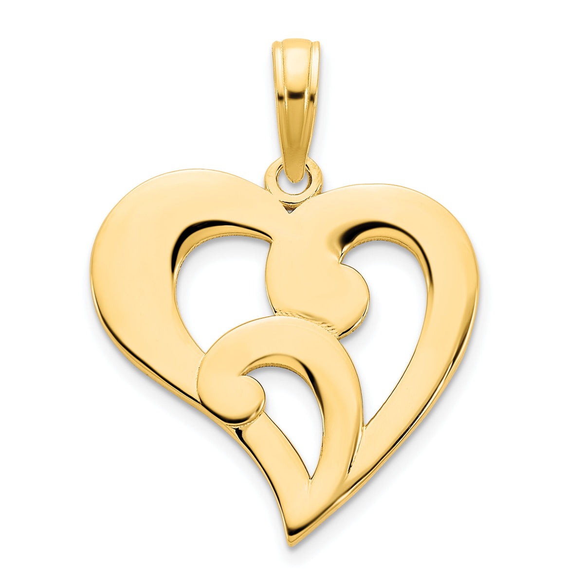 14ky Fancy Heart Pendant-D5151