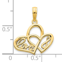 14ky Heart LOVE Infinity Symbol Charm-D5172