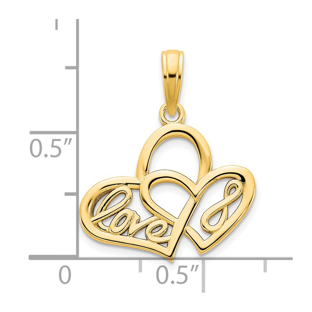 14ky Heart LOVE Infinity Symbol Charm-D5172