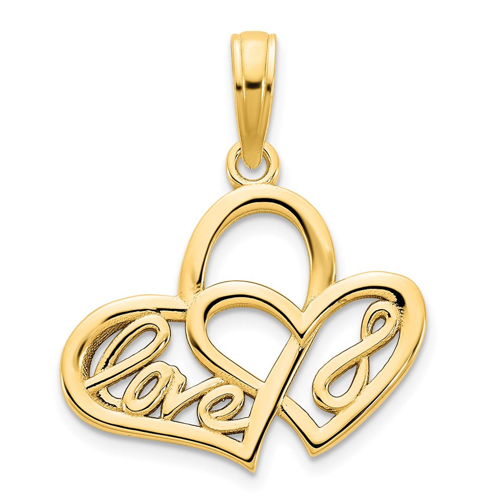 14ky Heart LOVE Infinity Symbol Charm-D5172