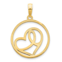 14ky Heart Circle Pendant-D5180