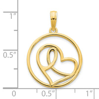 14ky Heart Circle Pendant-D5180