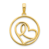 14ky Heart Circle Pendant-D5180