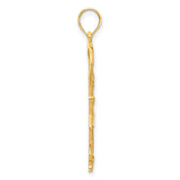14k Gymnast w/ Ribbon Pendant-D5198