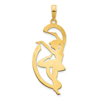 14k Gymnast w/ Ribbon Pendant-D5198