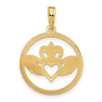 14k Claddagh Circle Pendant-D5231