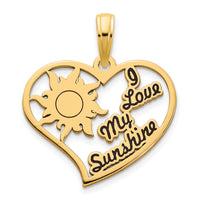 14k Epoxy I Love My Sunshine Heart Pendant-D5255