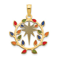 14k Epoxy Christmas Lights and North Star Pendant-D5257