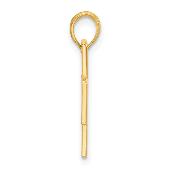 14k Polished Cross Pendant-D5267