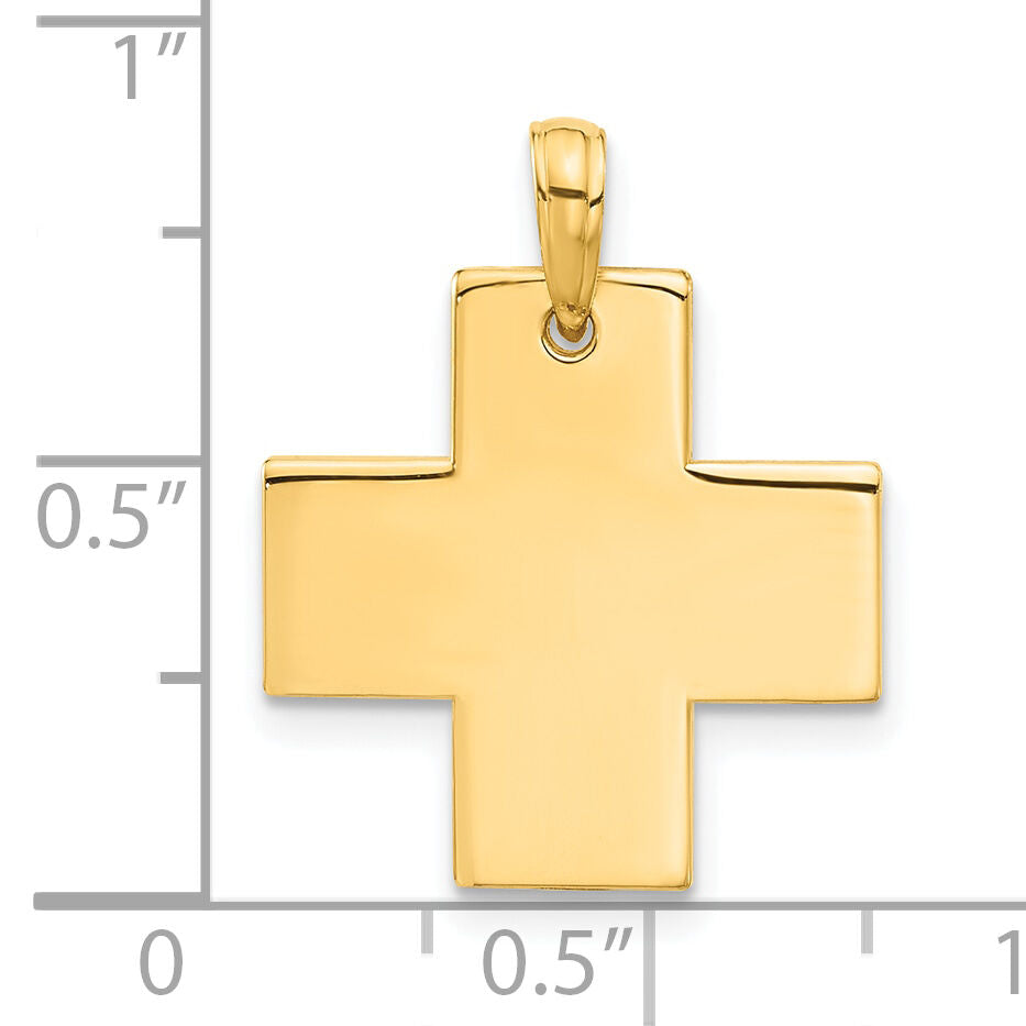 14k Polished Cross Pendant-D5267