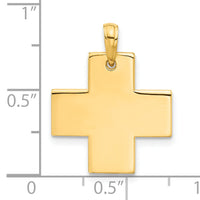 14k Polished Cross Pendant-D5267