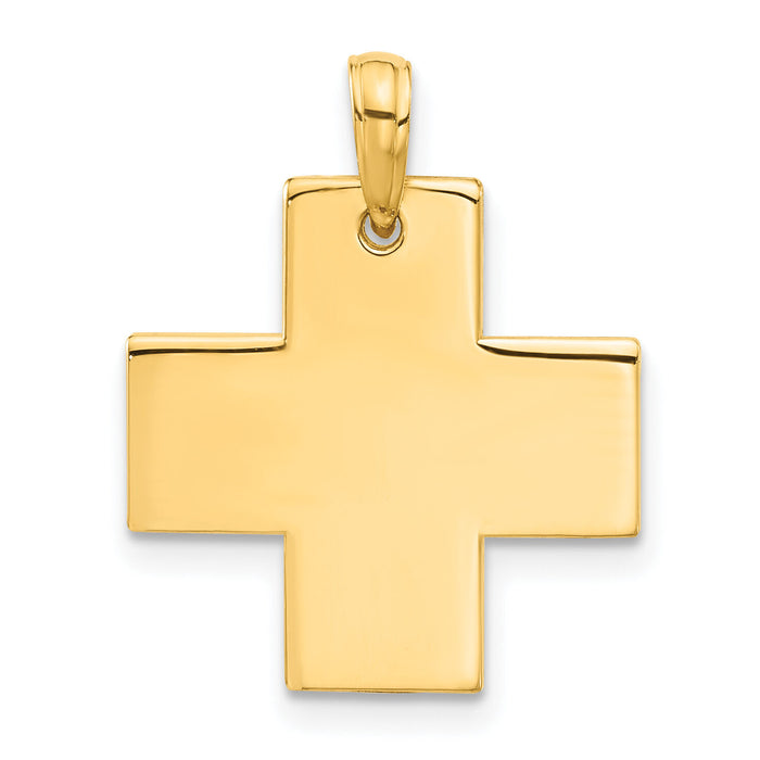 14k Polished Cross Pendant-D5267