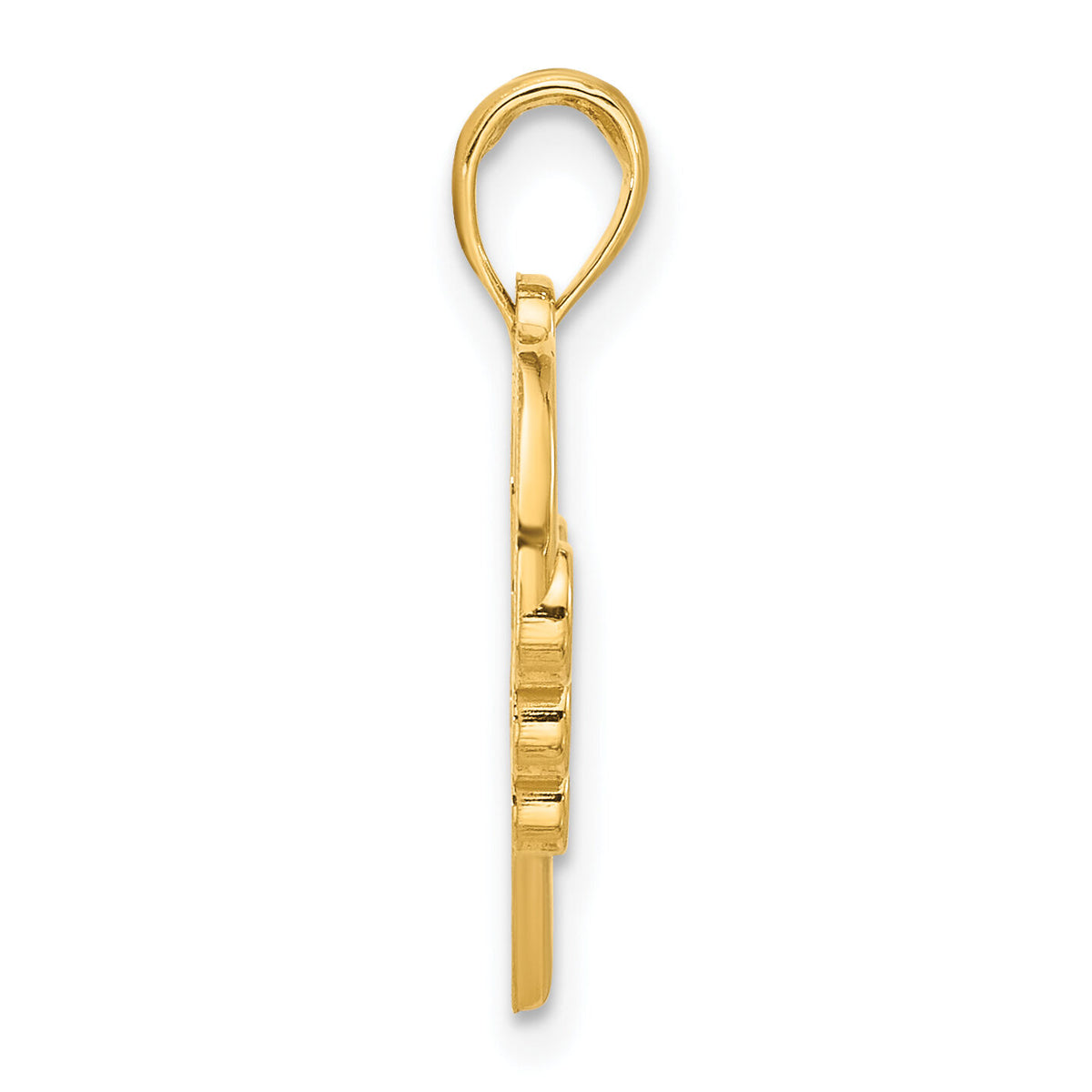 14k Polished Heart with Circles Pendant-D5268