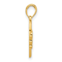 14k Polished Heart with Circles Pendant-D5268