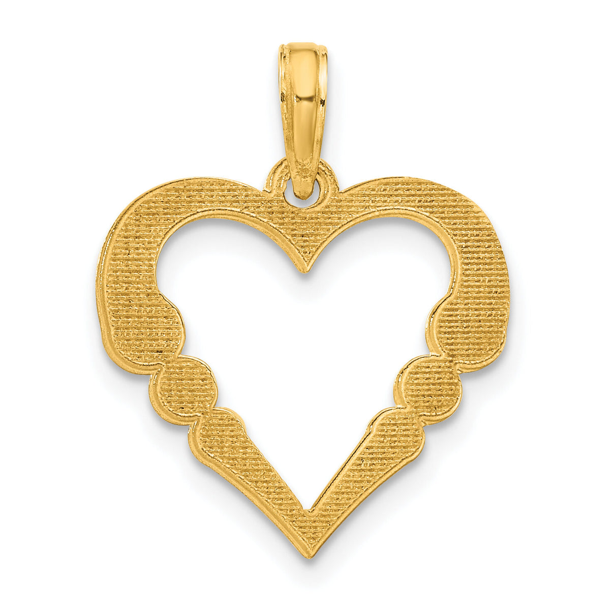 14k Polished Heart with Circles Pendant-D5268