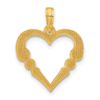 14k Polished Heart with Circles Pendant-D5268