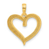 14k and Rhodium Polished Heart Pendant-D5269