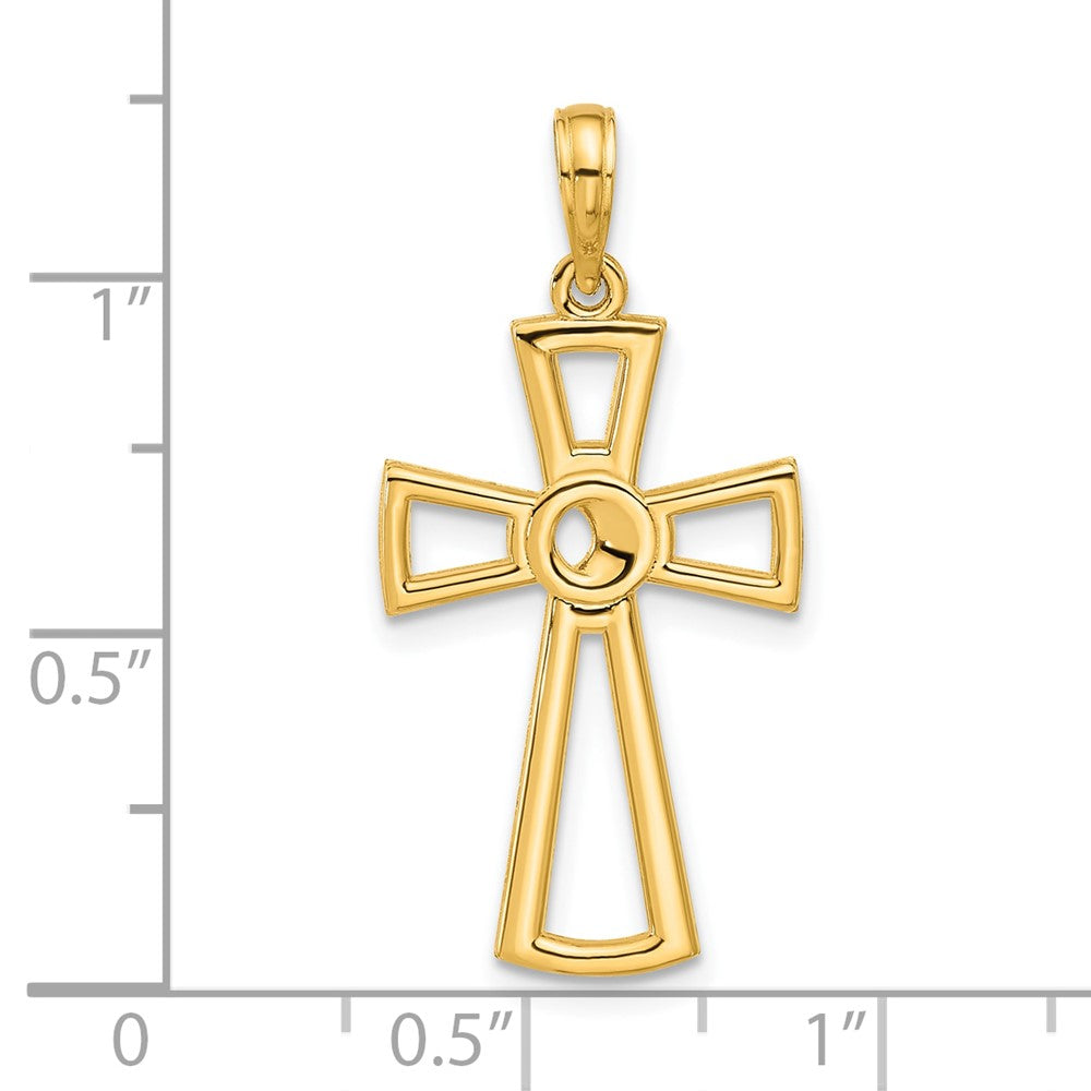 14k Polished Fancy Cross-D5287