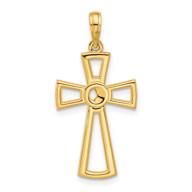 14k Polished Fancy Cross-D5287