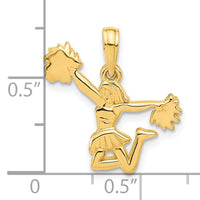 14k Polished Cheerleader Pendant-D5289