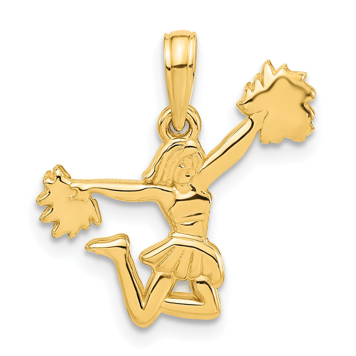 14k Polished Cheerleader Pendant-D5289