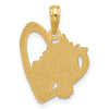 14K Polished Heart with Horse Pendant-D5290