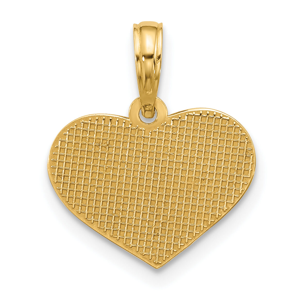 14k Polished Stars on Heart Pendant-D5312