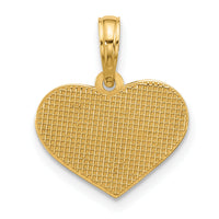 14k Polished Stars on Heart Pendant-D5312