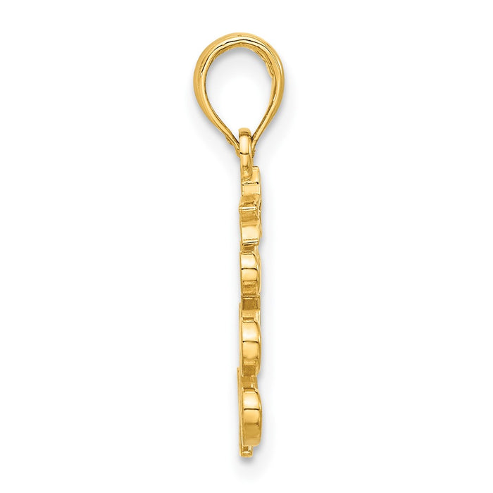 14k Polished Christmas Tree Pendant-D5313