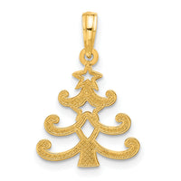 14k Polished Christmas Tree Pendant-D5313