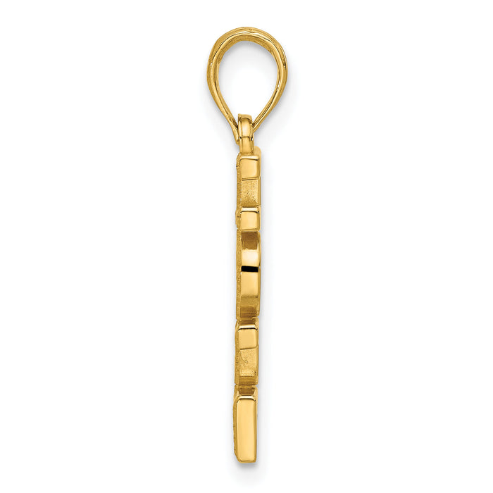 14k Polished HOPE Pendant-D5329