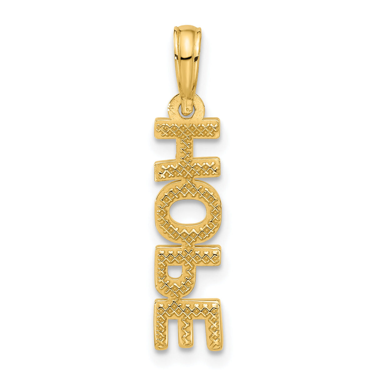 14k Polished HOPE Pendant-D5329