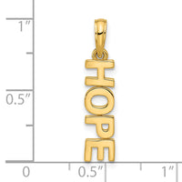 14k Polished HOPE Pendant-D5329