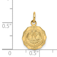 14k Baptism Spanish Recuerdo Del Bautismo on Back Charm-D535