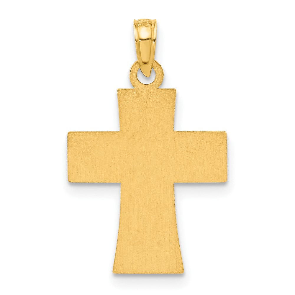 14k Polished and Enameled American Flag Cross Pendant-D5367