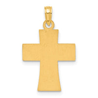 14k Polished and Enameled American Flag Cross Pendant-D5367