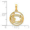 14k Polished Music Notes in Circle Pendant-D5368
