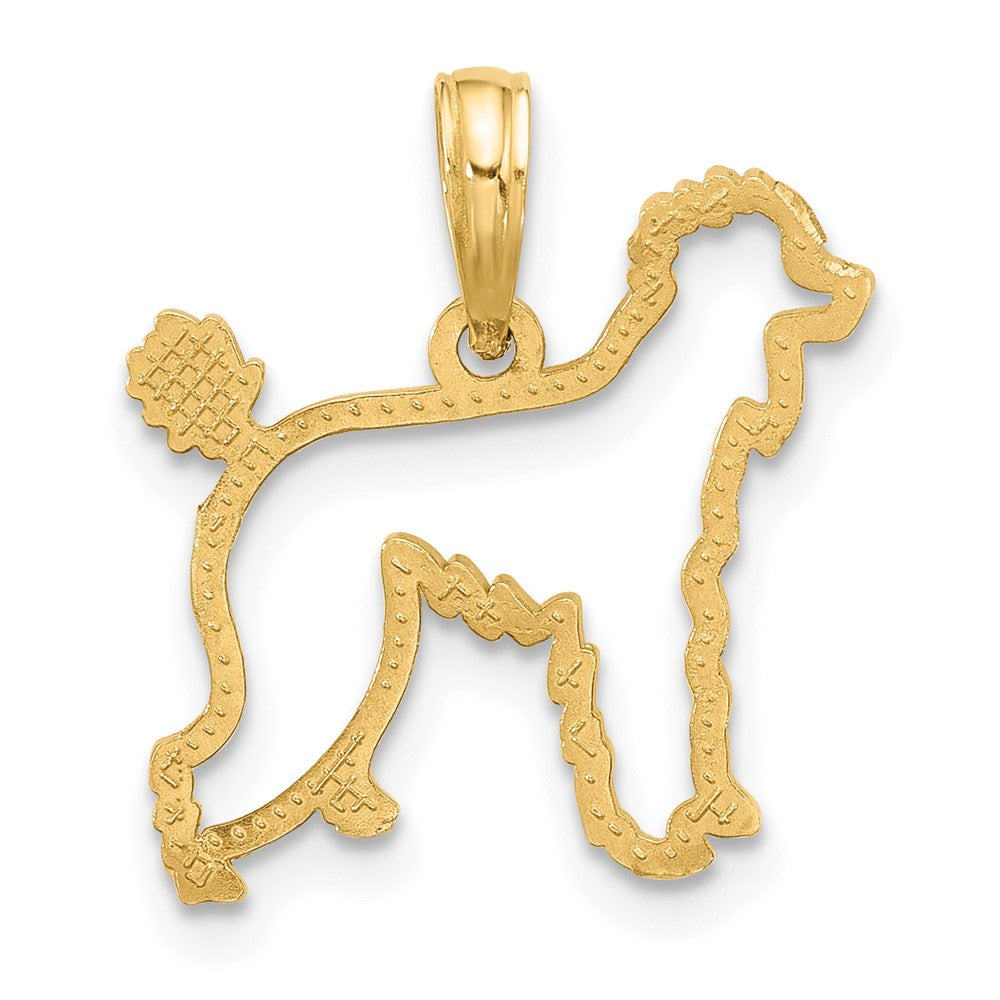 14K Polished Poodle Dog Outline Charm-D5369