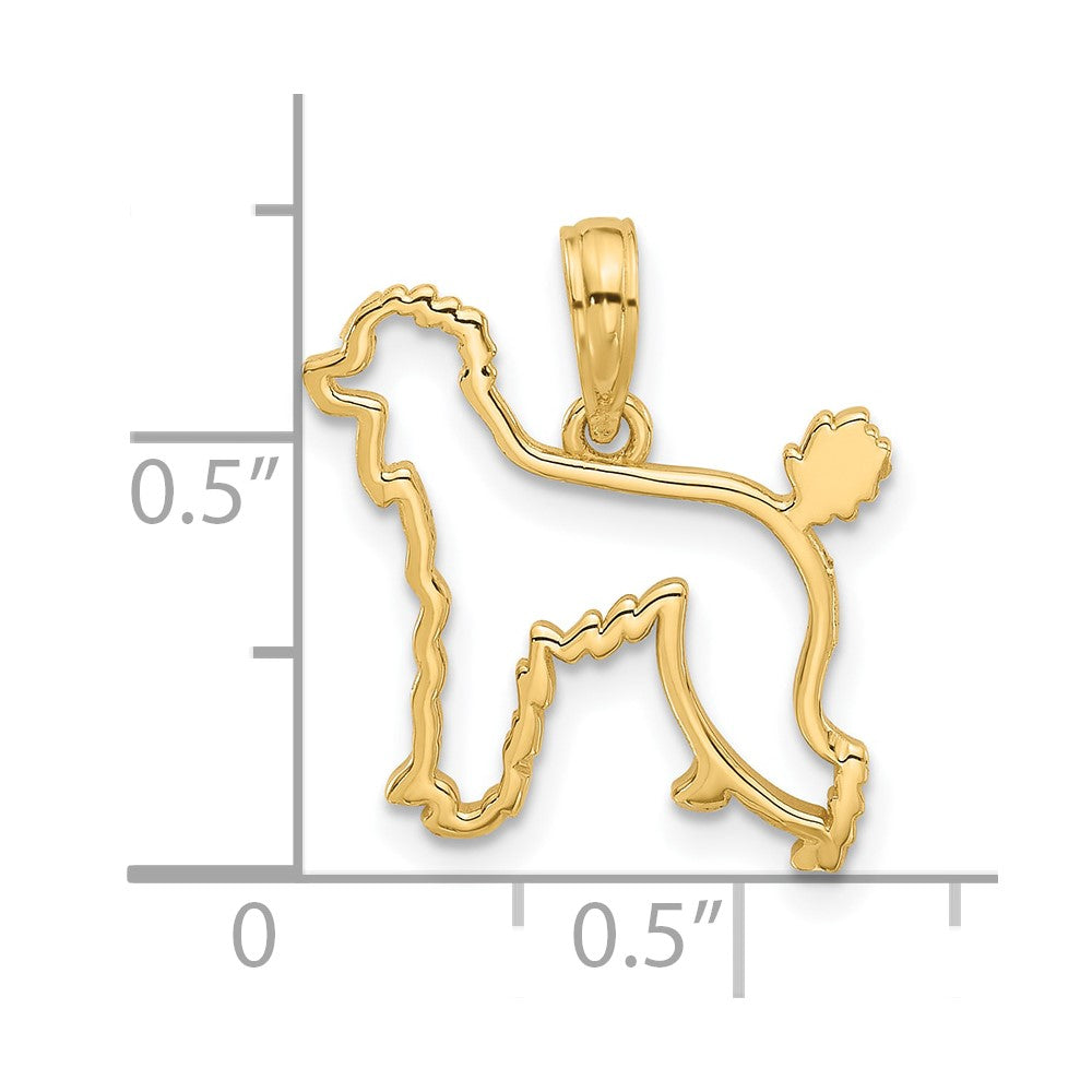 14K Polished Poodle Dog Outline Charm-D5369