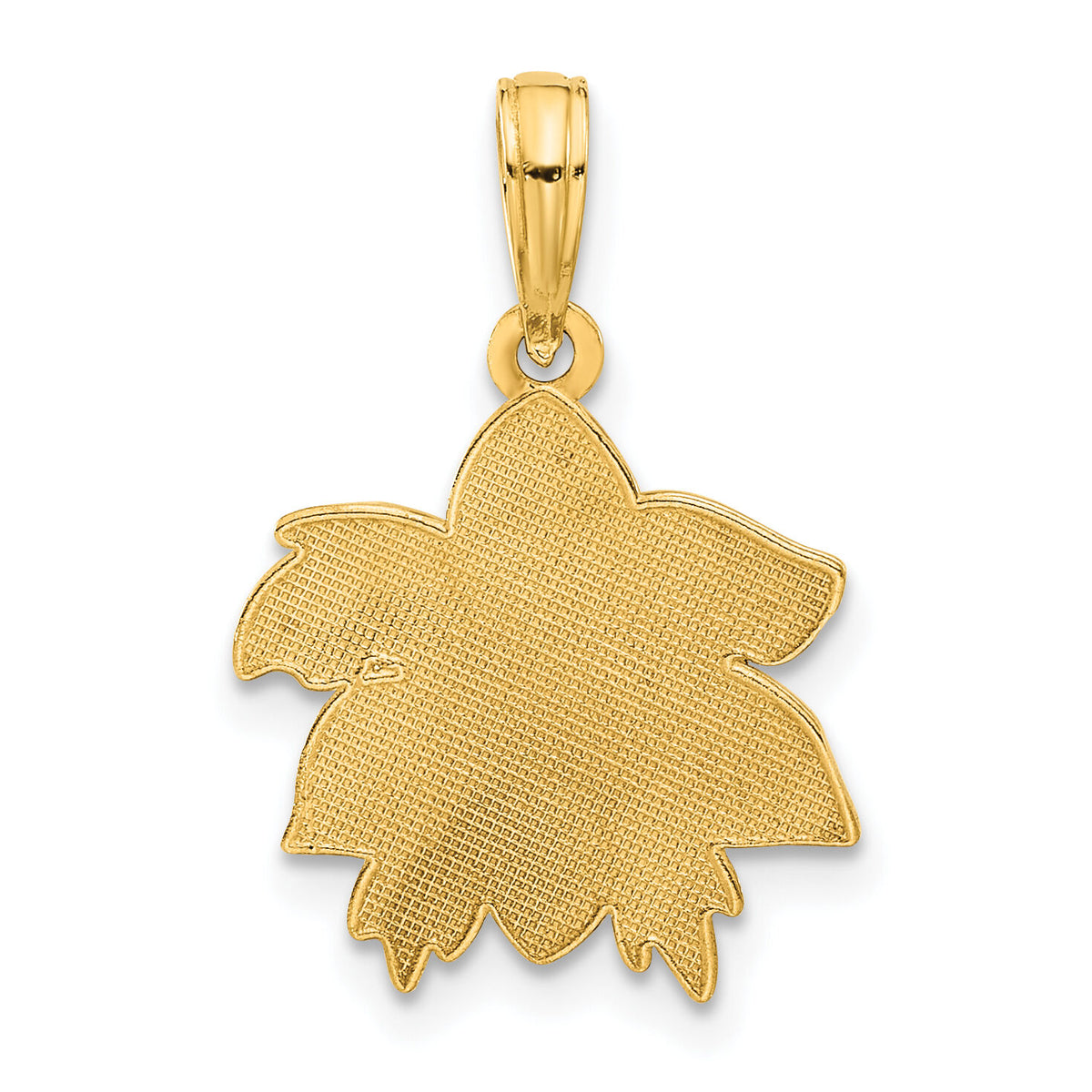14k Polished Poinsettia Floral Pendant-D5373