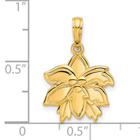 14k Polished Poinsettia Floral Pendant-D5373