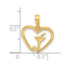 14k Polished Martini In Heart Pendant-D5375