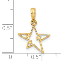 14k Polished Stars Pendant-D5376