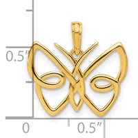 14k Polished Butterfly Pendant-D5387