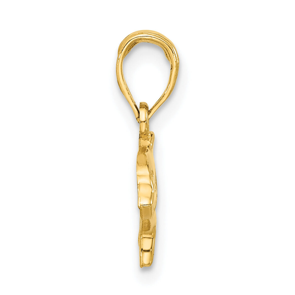 14k Polished Dolphin with Cut-out Baby Dolphin Pendant-D5414