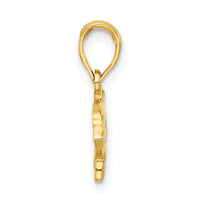 14k Polished Dolphin with Cut-out Baby Dolphin Pendant-D5414