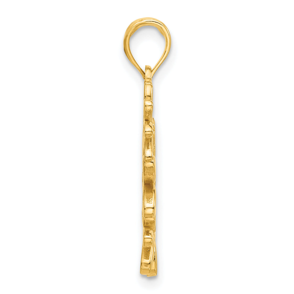 14k Polished Floral Pendant-D5415