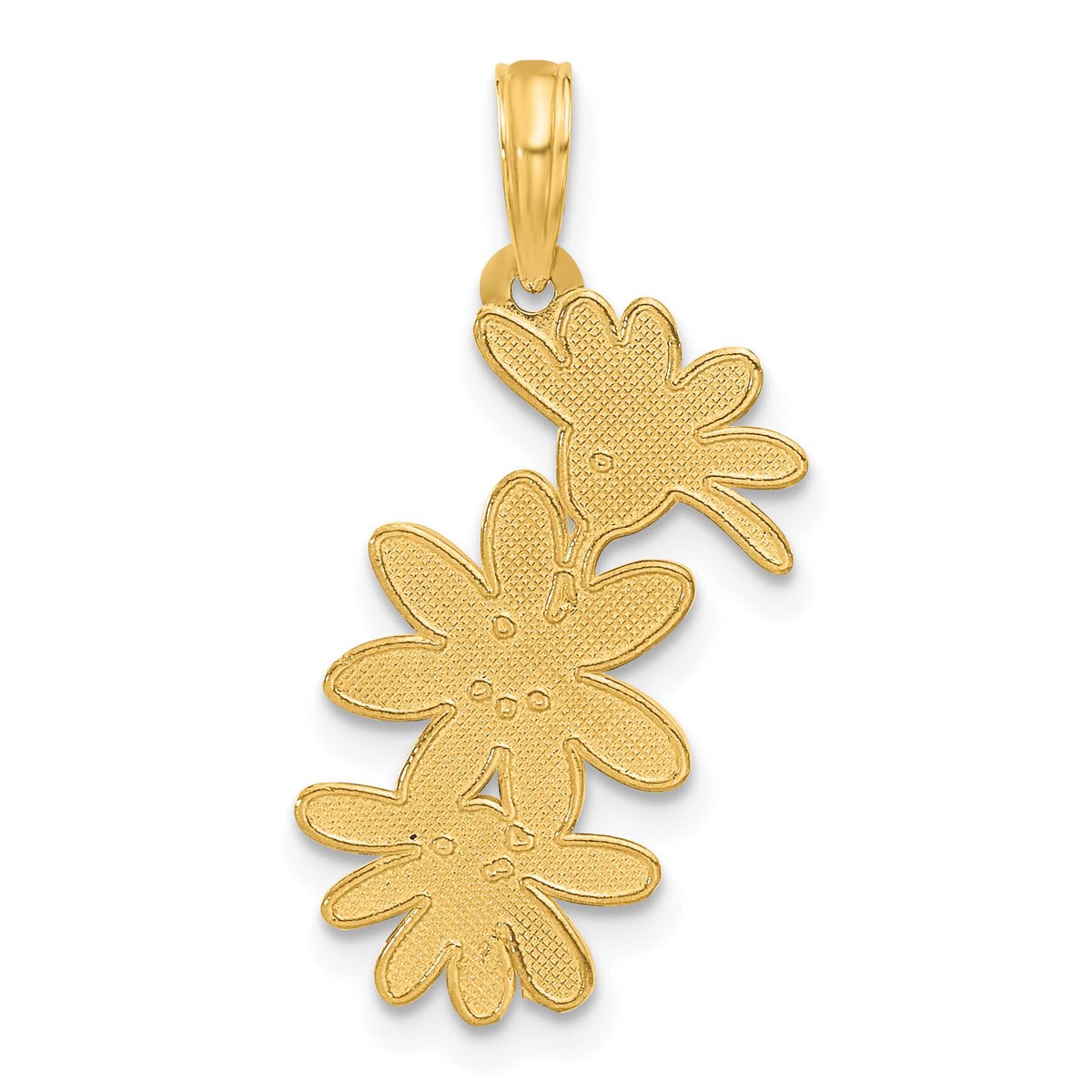 14k Polished Floral Pendant-D5415
