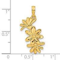 14k Polished Floral Pendant-D5415