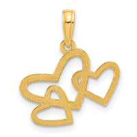 14k Polished Triple Heart Pendant-D5419